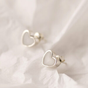 Small Silver Heart Earrings