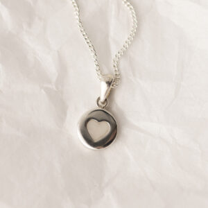 Tiny Heart Circle Pendant